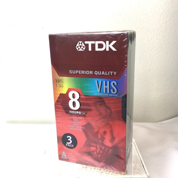 TDK 3 pack 8 Hour T-160 blank VHS NWT - Picture 3 of 8